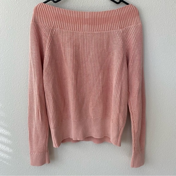 rag & bone | Women's Dawn Off The Shoulder Long Sleeve Sweater Size Medium Pink - Picture 7 of 8